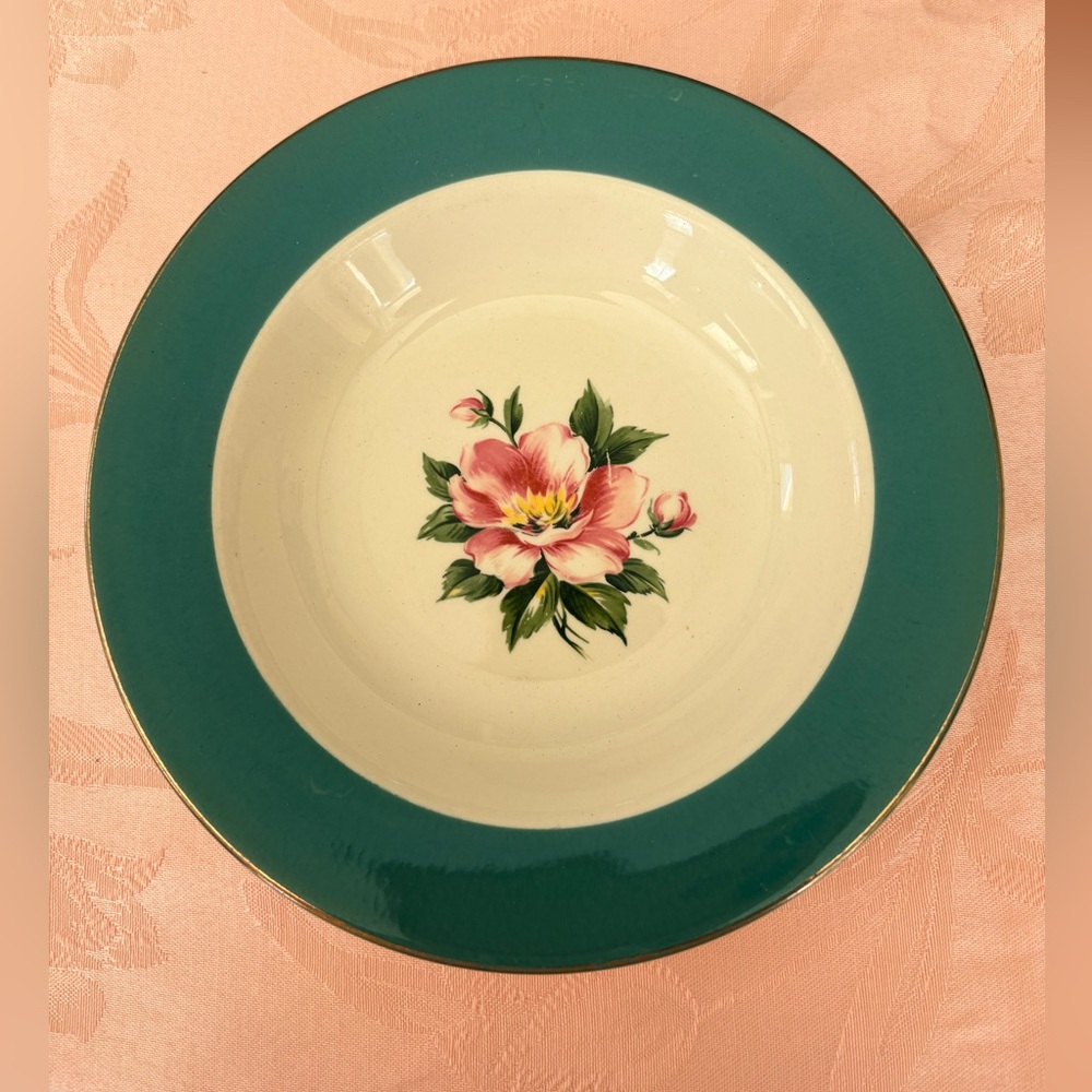 Homer Laughlin Floral Bowl Empire Green